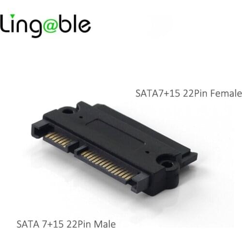 Lingable SATA Adapter Extender 22Pin SATA Adapter Male to Female 7+15 Pin Serial ATA Extension Adapters Connector