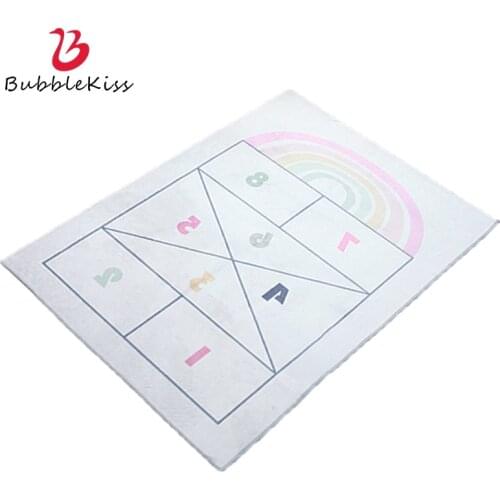 Bubble Kiss Cartoon Carpet Cute Jump Grid Floor Mats ​Child Room Game Area Rugs Baby Digital Crawling Photography Props Foot Pad
