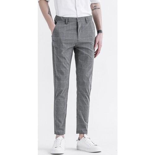 2021 Nine-point pants mens Korean version of self-cultivation all-match pants 9-point pants casual pants summer thin section