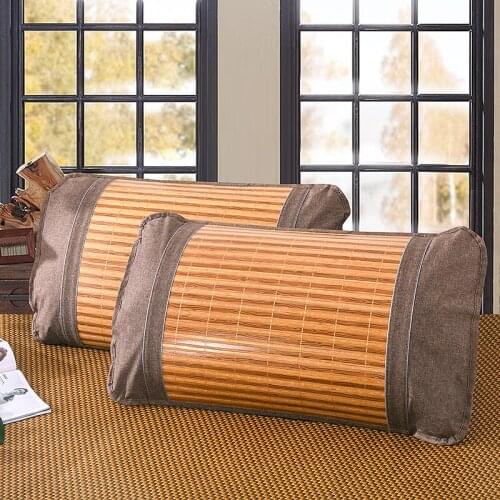 Pillowcase Summer Bamboo and Rattan Pillowcase Cool Wood Grain Pillowcase Bedroom Furniture Bedware