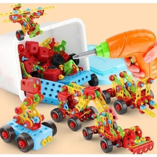 New DIY Electric Drill Screw Toys For Children Nut Disassembly Assembly Tools Sets Creative 3D Puzzle Educational Toys Kids Gift