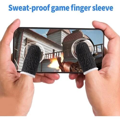 2pcs Finger Cover Breathable Game Controller Finger Sleeve For Pubg Sweat Proof Non-Scratch Touch Screen Gaming Thumb Gloves