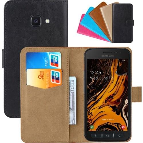 Luxury Wallet Case For Samsung XCover 4s PU Leather Retro Flip Cover Magnetic Fashion Cases Strap