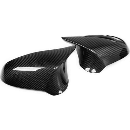 For BMW F80 M3 F82 M4 2015-2018 1 Pair Real Carbon Fiber Car Door Rear View Side Mirror Cover Rearview Mirror Cap Replacement