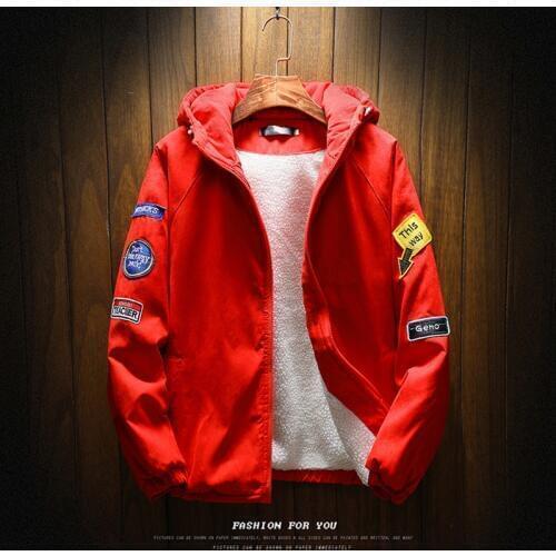 XingDeng Windbreaker Fashion Vintage Bomber Air Jacket Zipper Epaulet Pocket Hat Men Thick Warm Winter top Coat plus S-5XL