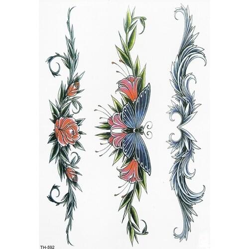Temporary Tattoo Sticker Hot Fake Flowers Flash Tattoo Waterproof Samll Arm Sleeve Tattoo Body Arm Waist For Women Girl