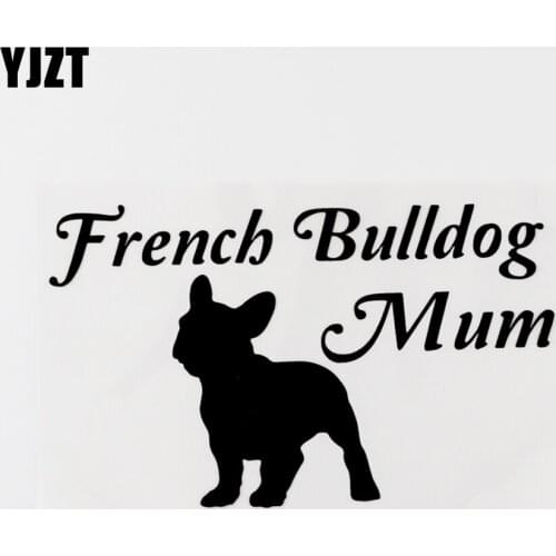 YJZT 16.3CM×9.8CM French Bulldog Mum Animal Car Sticker Decal Black/Silver Vinyl 8C-0732