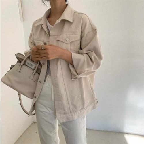 Women Denim Jackets Casual Hot Sale Harajuku Loose Buttonr High Street Korea England Jacket Pocket Outerwear
