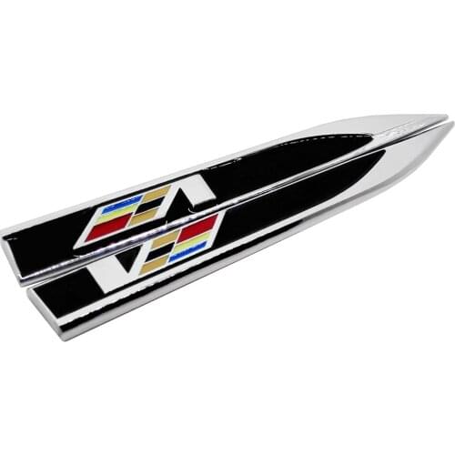 For V Logo Emblem Badge Decals Fender Side Car Sticker For Cadillac CTS SRX Escalada BLS XT5 CT6 XTS ATS XLR SLR STS Dts