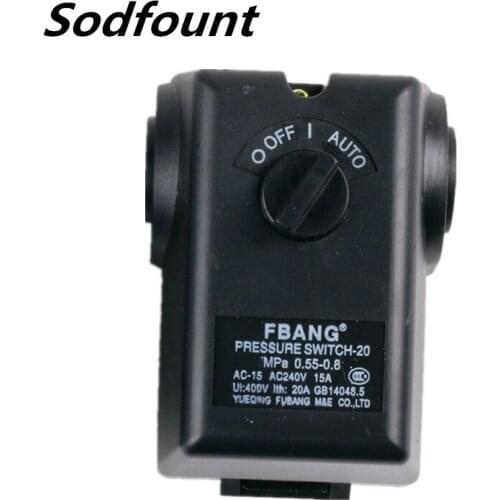 15A 220V Air compressor horizontal automatic pressure single hole switch air compressor controller 5.5-12KG