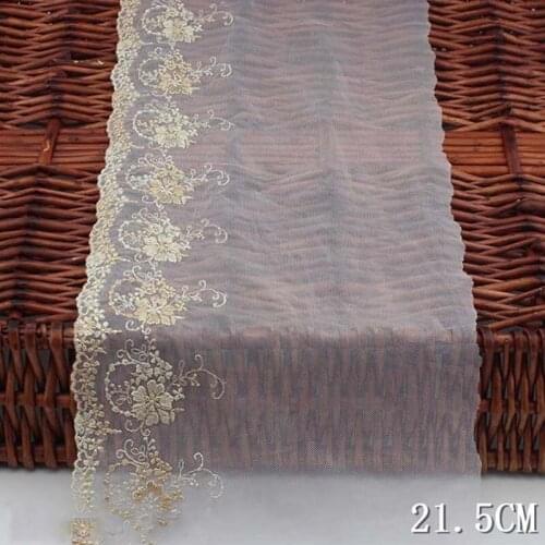2Yards Polyester Handmade DIY Guipure Embroidery Lace Trim Ribbon 21.5cm Fabric Garment Accessories High Quality