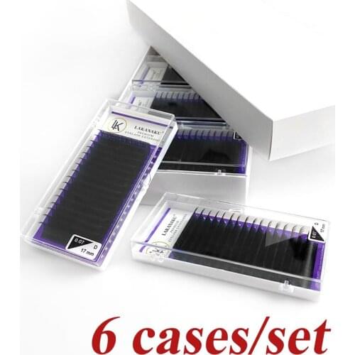 LAKANAKU 6trays/set Matte Volume Eyelashes Extensions Individual Lashes Fluffy False Eyelashes for Eye Beauty