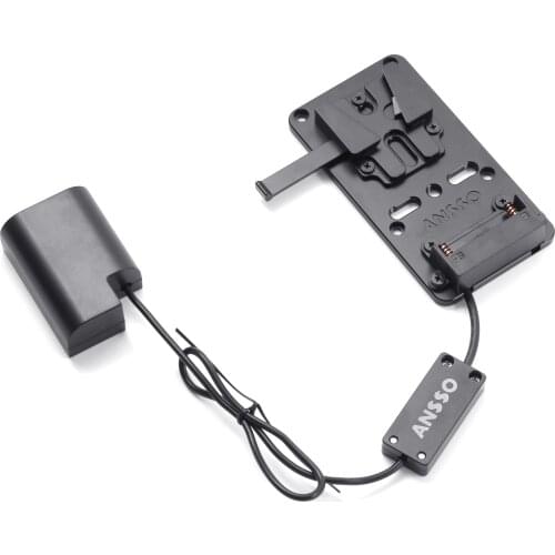 Ansso 8.2V V-Mount V-Lock Battery Mount Plate Power Adapter with BLF19 Dummy Battery for Panasonic GH3 GH4 GH5