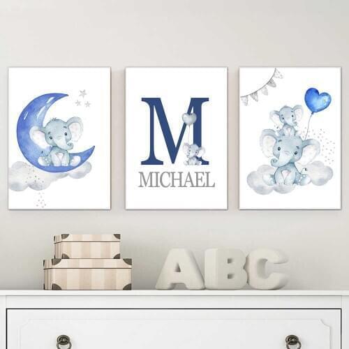 5D diamond painting custom name 26 letters wall decoration full diamond round diamond embroidery DIY boy baby room decoration g