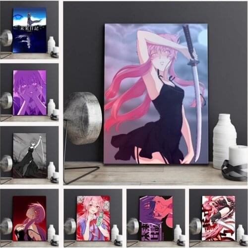 Anime Future Diary Canvas Painting Retro Poster Printt Wall Mirai Nikki Art Picture Living Room Bedroom Boys Girls Home Decor