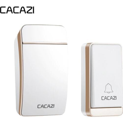 CACAZI Smart Wireless Doorbell Waterproof No Battery Required US EU UK Plug 200M Remote Self-Powered Home door ring bell Chimes