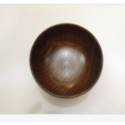 Large exquisite pure natural Japanese style wooden bowl 11.9cm