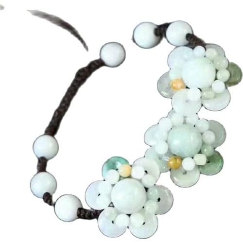 Natural Jade Bracelet Tricolor Jade Sunflower Bracelet