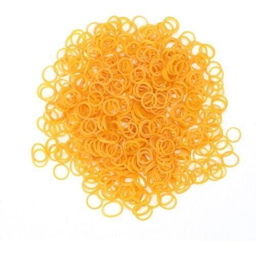 500g Yellow Quality Elastic Rubber Bands Sturdy Stretchable Packaging Band Loop O Rings 10mm*1.5mm*1.5mm For Home School Office