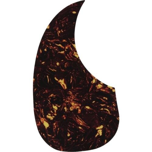 FLEOR Celluloid Brown Tortoise Left-handed Acoustic Guitar Pickguard Self-adhesive Scratch Plate