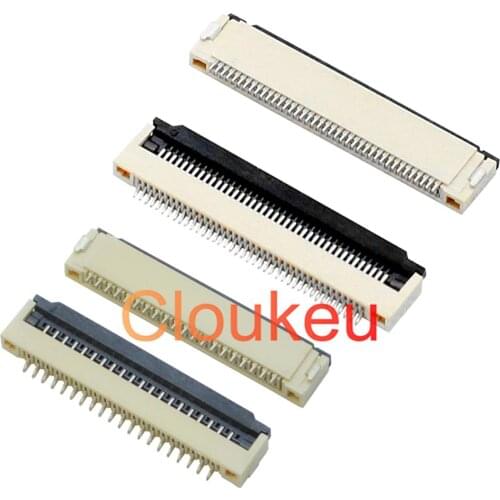 FPC FFC 0.5mm 1.0mm connector socket Clamshell type Bottom contact 4P 5P 6P 7P 8P 10P 12P 14P 16P 18P 20P 22P 24P 26P 28P 30P
