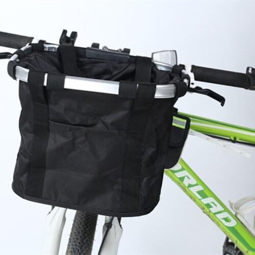 Mountain bike basket quick dismantling aluminum alloy frame cloth pocket bicycle folding basket