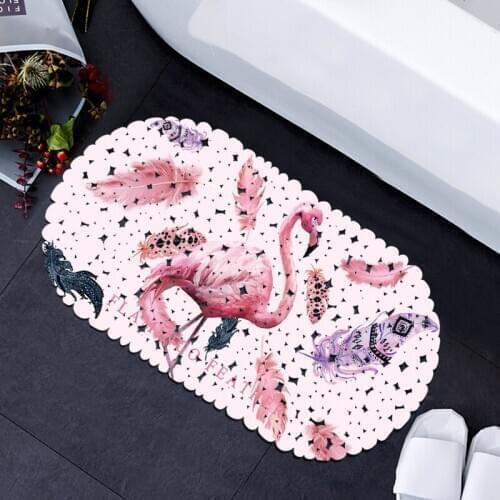 Bath Mats FreeShipping pvc shower bath mat Nonslip floor Flamingo mat anti-slip mat bathroom
