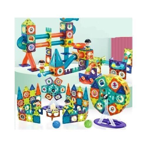 Creative Magnetic Building Blocks Toys Magnet Maze Ball Track Blocks Magnetic Funnel Slide Blocks Educational Toys For Children