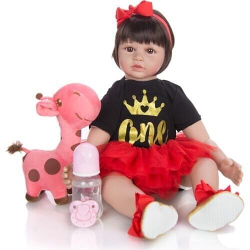 60CM good quality bebe reborn toddler princess girl doll Silicone vinyl reborn Baby Bonecas adorable doll toys gift