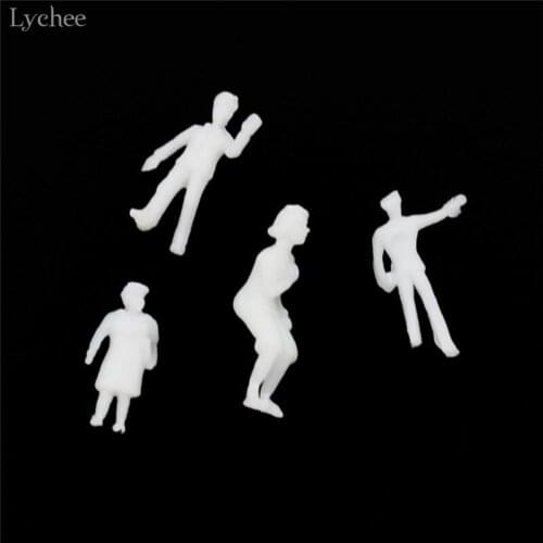 Lychee Life 200pcs 1:200 Scale Model White Figures ABS Plastic Peoples Miniature For Home Decoration DIY Mini Crafts For Kid