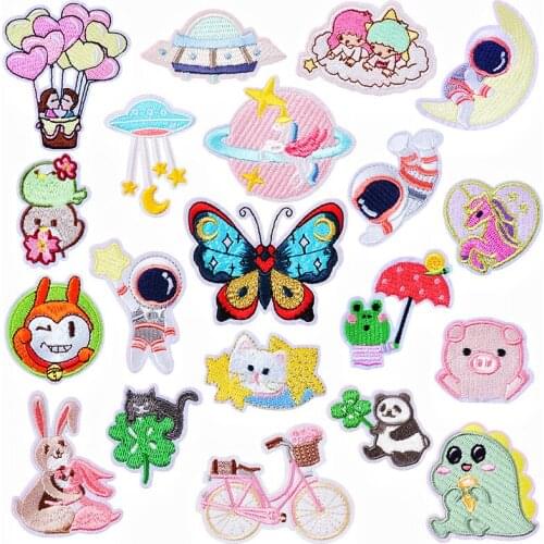 20pcs/Cartoon Animal Embroidery Patches For Clothing DIY Iron On Patches On Clothes Kid Hat Badge Appliques Stickers Decoration
