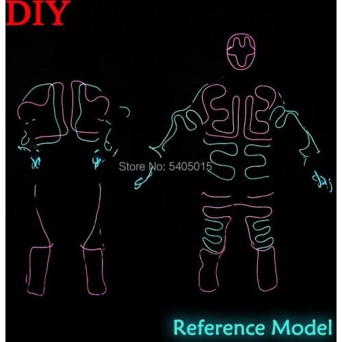 2019 New Fashion EL Wire Glow Party Supplies Luminous Performance Clothes Costumes Props For Holiday DIY Decoration Free Shippin