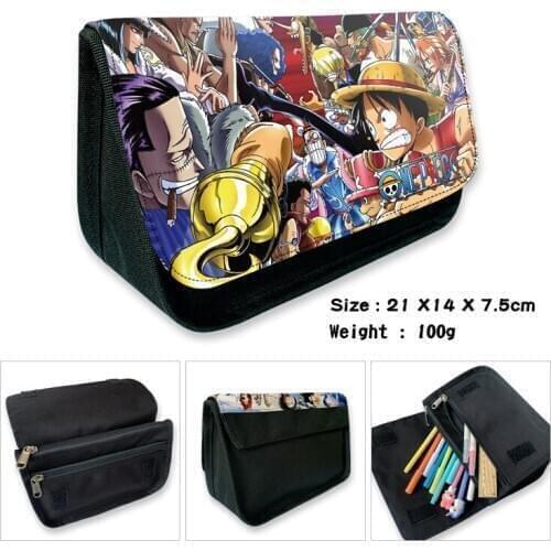 One Piece Luffy Cartoon Pencil Bags Canvas Cosmetic Makeup Bag Pen Case Pencil Pouch