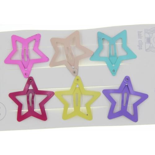 Wholesale 36 pcs Lot Handmade Candy Color Waterdrop Star Hair Clip Hairpin Women Lady Girl Kid Cute Lovely Gift