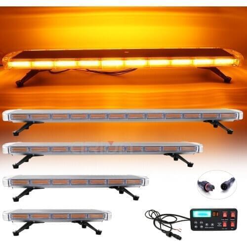 30" to 72" COB Led Flash Warning Strobe Light Bar Car Truck Tow Beacons Safety Emergency Lightbar Amber Yellow Red Blue Green