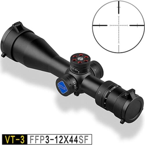 Discovery Compact Rifle Scope VT-3 FFP 3-12X44SF First Focal Plane Glass Etched 254mm Long Army Hunting