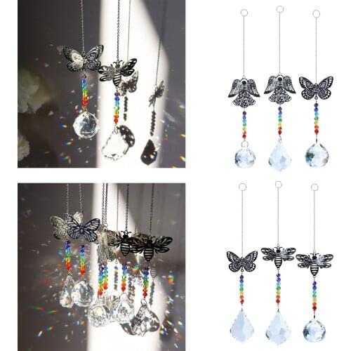 Rainbow Crystal Glass Pendant Prism Chandelier ing Decoration