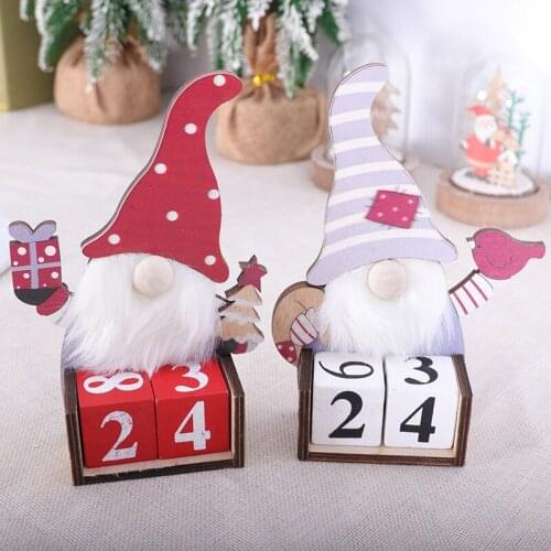 Christmas wooden calendar cute perpetual calendar countdown card desk calendar Christmas gift diy desktop ornaments Home Decor