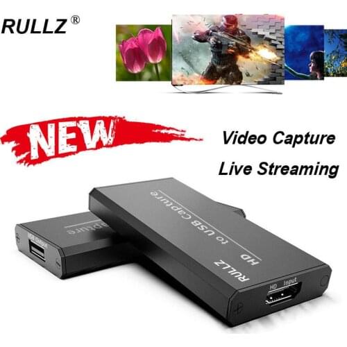 Rullz Video Card HDMI-compatible Video Capture USB 2.0 Grabber Game Record 1080P for PS4 DVD Camcorder HD Camera Live Streaming