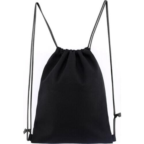 High Quality Cotton Drawstring Backpack Gym Sacks Canvas Cinch Sport Pack for Men Women Perfect for Gym School Travel Hiking