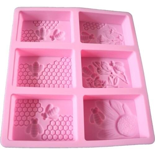 3D Bee Silicone Soap Molds, Rectangle Honeycomb Molds Beehive Cake Baking Mold for Homemade Craft