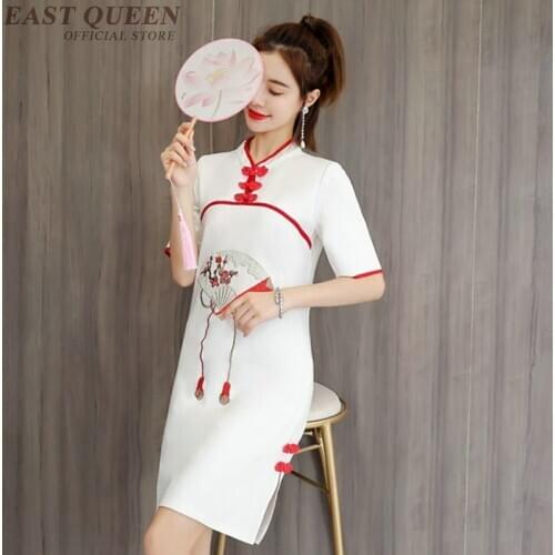Modern Chinese Dress Midi Elegant Cheongsam Summer Oriental Dress Traditional Vietnam Clothing Qipao Girl Ao Dai Dress TA1726