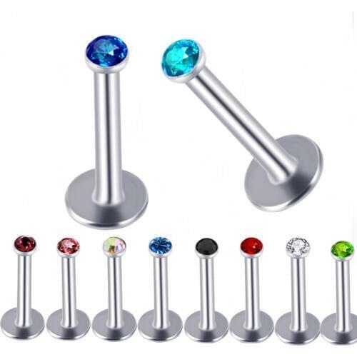 TIANCIFBYJS 11pcs Internally Screw Ear Cartilage Tragus Helix Barbell 6/8/10mm Lip Piercing Labret rings Body Jewelry Lip Stud