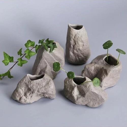 New ceramic modern Vase home decor fashion floral organ master bedroom creative ceramic stone vase ornaments wedding gift