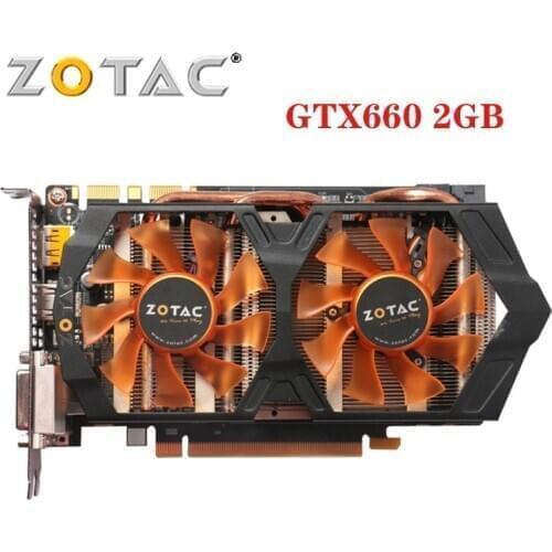 Used 100% Original ZOTAC GeForce GTX 660 2GB Graphics Cards GPU 192Bit GDDR5 Video Card For NVIDIA Map GTX660 2GD5 GK106 GK104