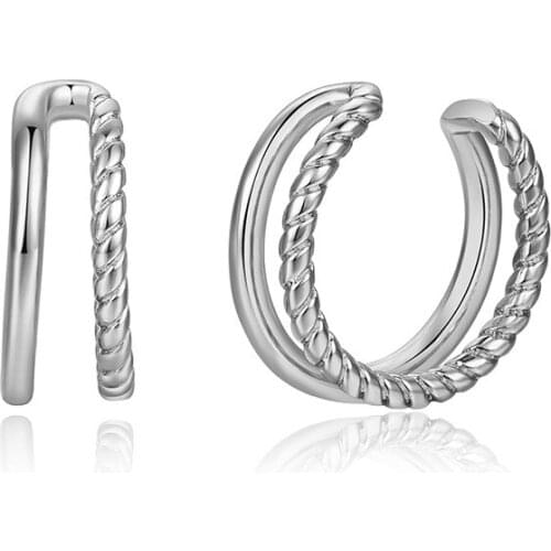 A Girl' Vintage Clip on Earrings Metal Ear Cuff Non Pierced Earrings Nose Ring New Fashion Women Earrings Punk Rock Earcuff