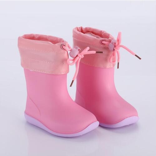 Waterproof Children rainboots Baby Rubber Rain Shoes Warm Boys Girls Rain Boots children Kids Boy Girl Rain Shoes