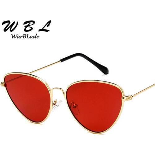 WarBLade Trendy Tinted Color Vintage Shaped High Quality Sun glasses Shaped Ocean Cat Eye Sunglasses Women Brand Designer
