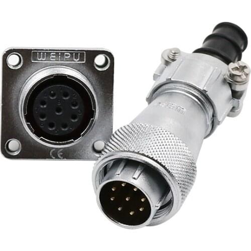 WF16 TI+Z M16 Waterproof 5A 10A AC DC Power Connector Adapter Aviation 2 3 4 5 7 9 10 Pin Straight Cable Male Plug Female Socket