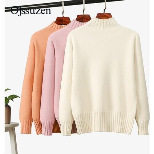 Autumn Ladies Sweater For Women Tops Clothing Loose Female Knitting Sweaters Basic Casual Korean Black Jumper Ladies Pullovers